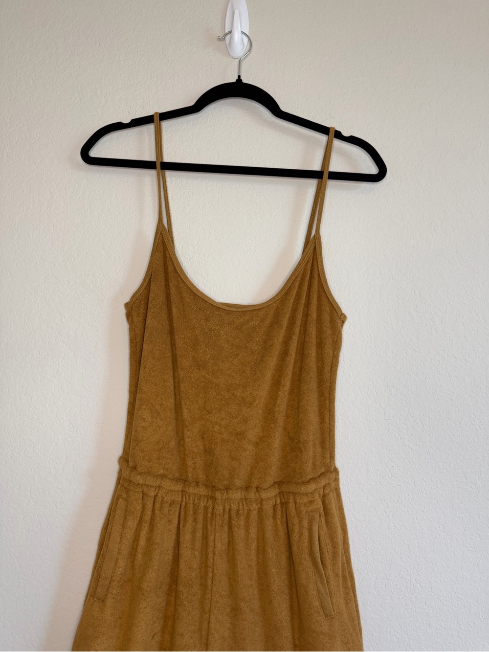 Offline by Aerie Wide-Leg Spaghetti-Strap Terry Jumpsuit in Golden Yellow Brown - Picture 2 of 9